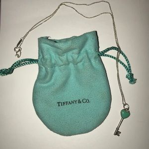 Tiffany turquoise key sterling silver necklace